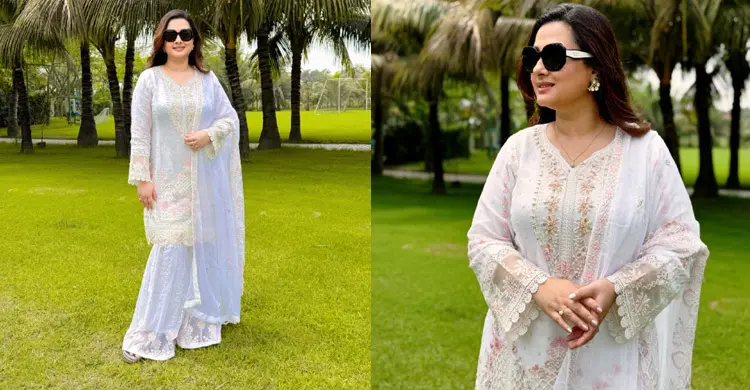 সাদায় মুগ্ধতা ছড়াচ্ছেন পূর্ণিমা