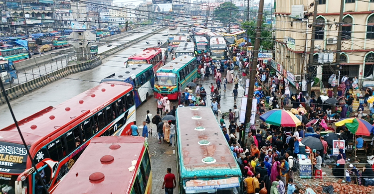 স্বস্তির ঈদযাত্রায় বৃষ্টির বাগড়া