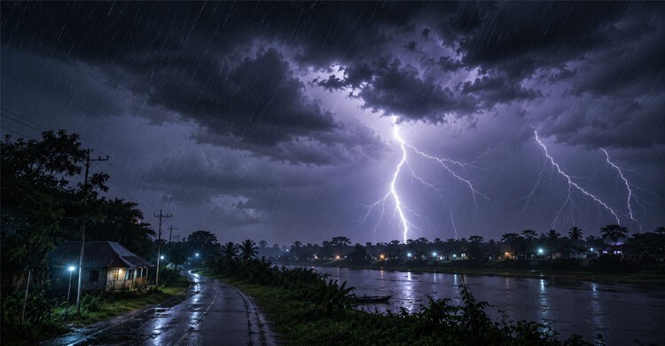 রাত ১টার মধ্যে ৮ জেলায় বজ্রসহ বৃষ্টির আভাস