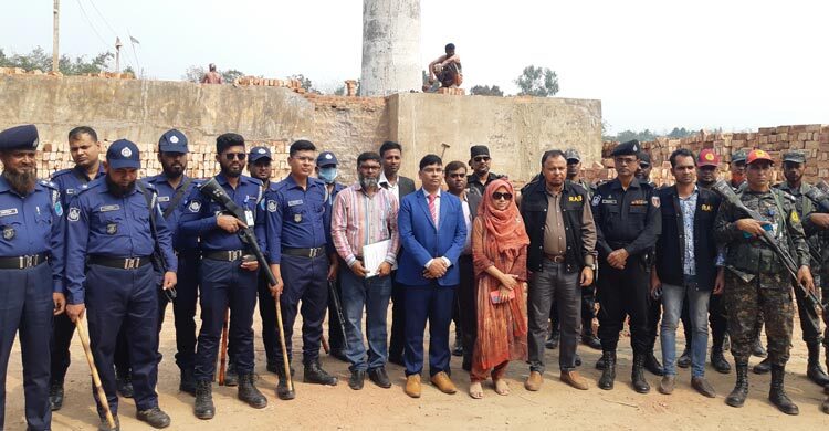 রাজবাড়ীর ৭ অবৈধ ইটভাটায় ১৩ লাখ টাকা জরিমানা