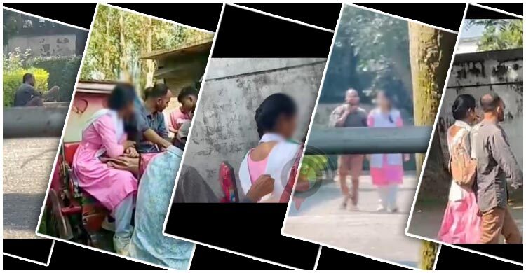 নিজ বিদ্যালয়ের ছাত্রীসহ স্থানীয়দের হাতে ধরা ধর্মশিক্ষক