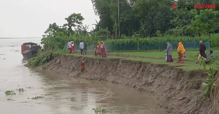 গাইবান্ধায় তীব্র হচ্ছে নদীভাঙন, আতঙ্কে মানুষ