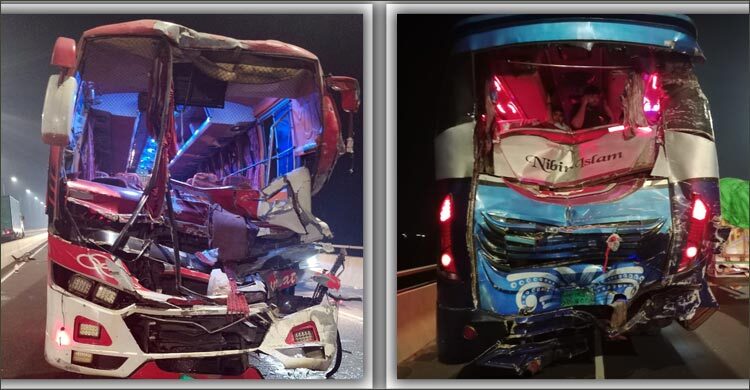 পদ্মা সেতুতে থেমে থাকা বাসে আরেক বাসের ধাক্কা, হেলপার নিহত