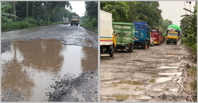 ফরিদপুর-ভাঙ্গা মহাসড়ক যেন মৃত্যুফাঁদ