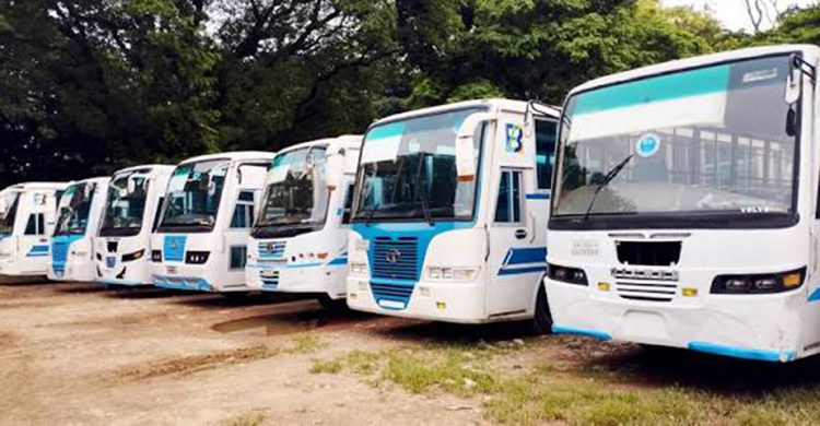 ২৫ বাসে ৬ ট্রিপে ক্যাম্পাসে আসছেন শিক্ষার্থীরা