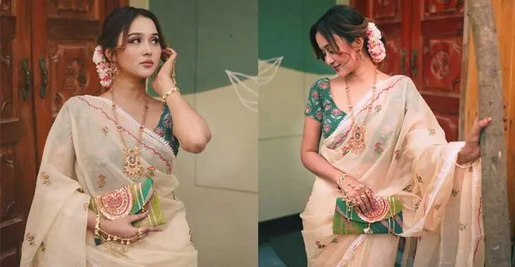 বৈশাখের স্নিগ্ধ লুকে নজর কাড়লেন চমক