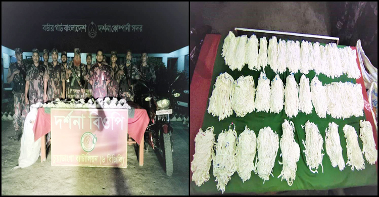 দর্শনায় ভারত থেকে আসা ৭৭ কেজি রুপার গহনা জব্দ