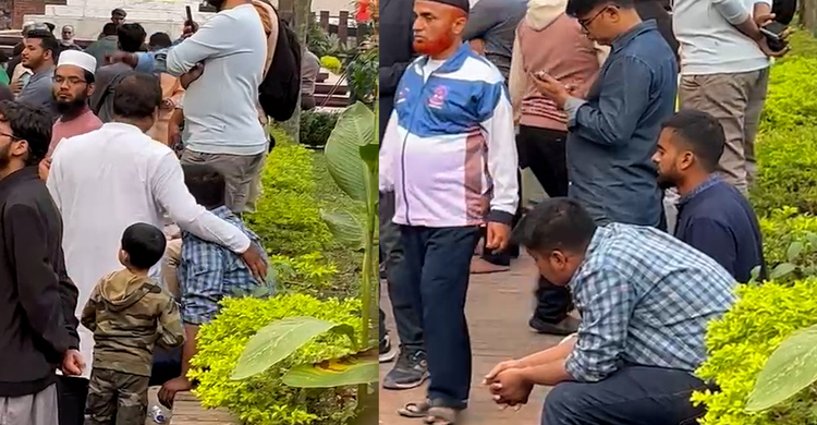 হাদিকে কবর দিতে যেয়ে কান্নায় ভেঙে পড়লেন হাসনাত