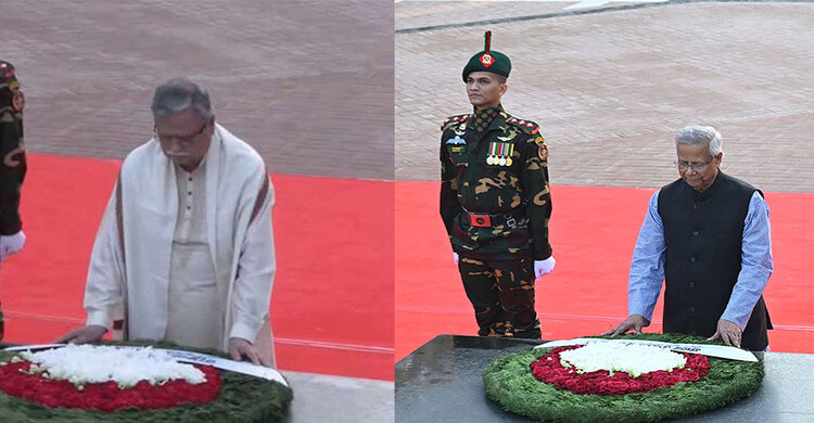 শহীদ বুদ্ধিজীবী স্মৃতিসৌধে রাষ্ট্রপতি ও প্রধান উপদেষ্টার শ্রদ্ধা