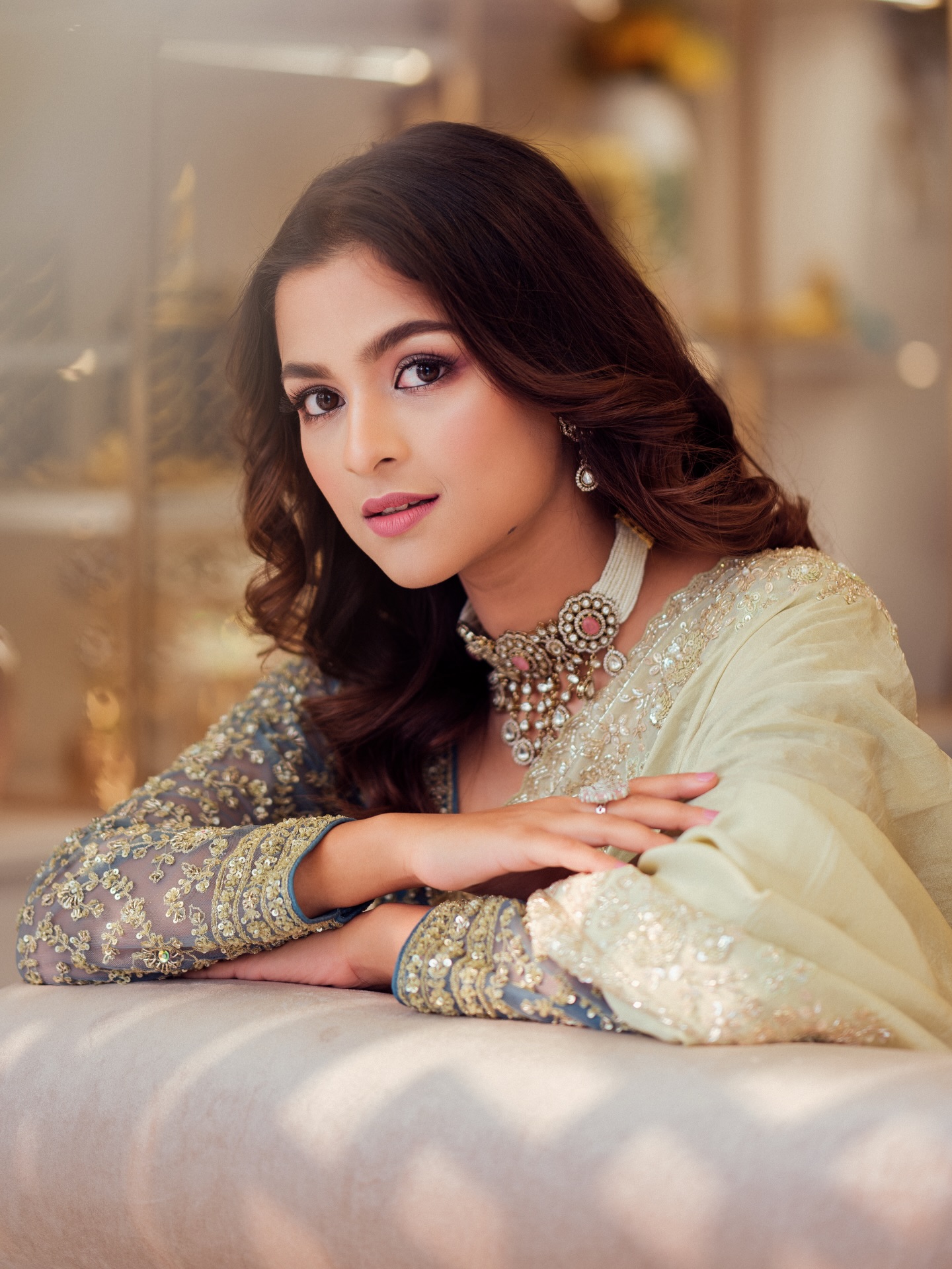 ফেস্টিভ ফ্যাশনে সাদিয়ার সিগনেচার ছোঁয়া