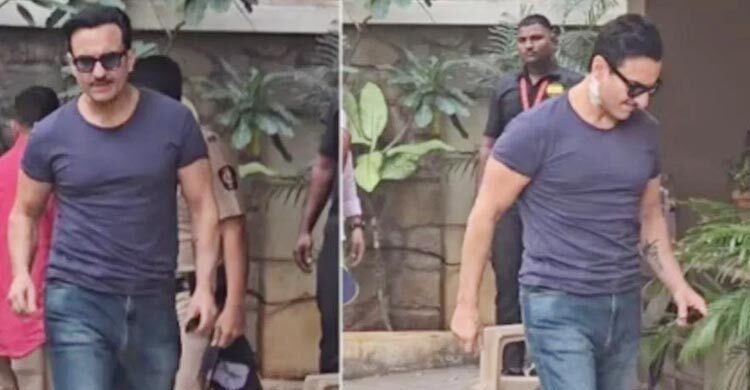 হাসপাতাল থেকে ফিরে প্রথমবার জনসম্মুখে সাইফ