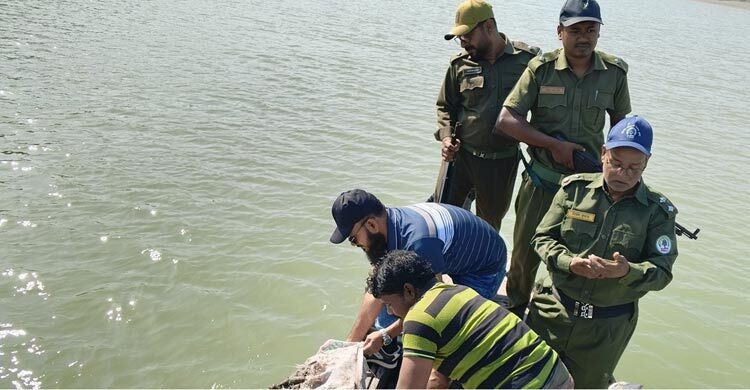 সাতক্ষীরায় ৮৬০ কেজি শামুক জব্দ, চুনা নদীতে অবমুক্ত