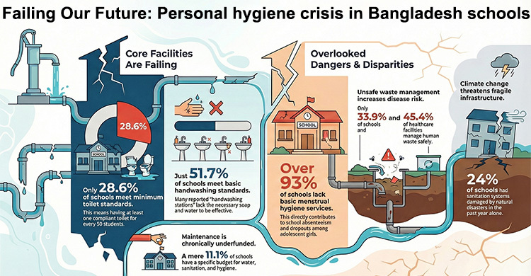 28.6% of Bangladesh schools meet minimum toilet standards