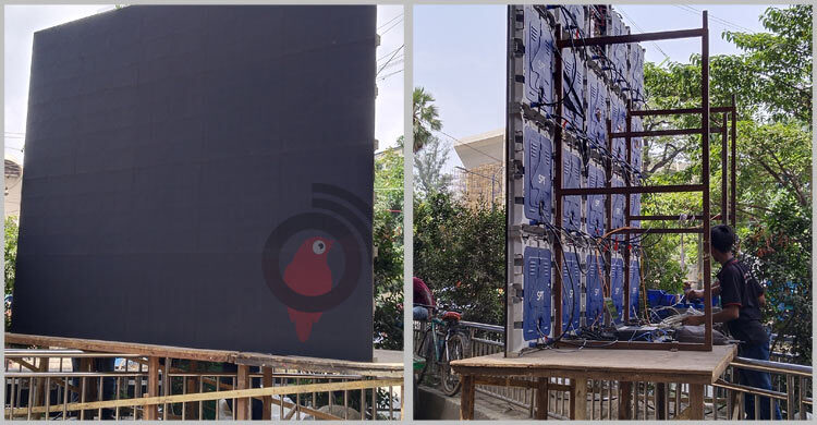 নেতাকর্মীদের জন্য শাহবাগে বড় পর্দা ও প্রজেক্টর বসাচ্ছে ছাত্রদল