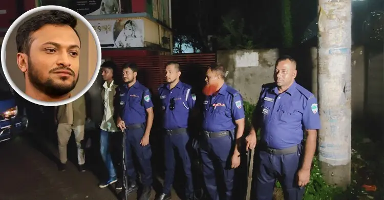 সাকিব আল হাসানের বাড়িতে হামলার পর অতিরিক্ত পুলিশ মোতায়েন
