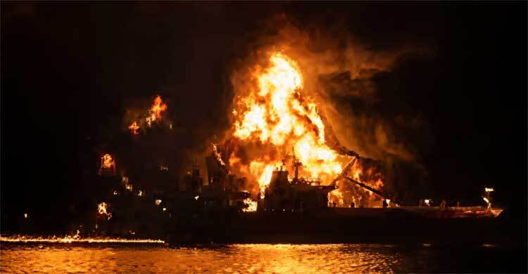 Six more ships burning on Persian Gulf, Strait of Hormuz