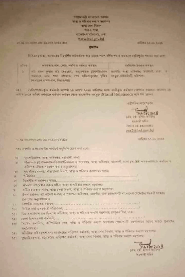 শিক্ষার্থীদের গলাকাটার হুমকি, হাসপাতালের তত্ত্বাবধায়ককে ওএসডি