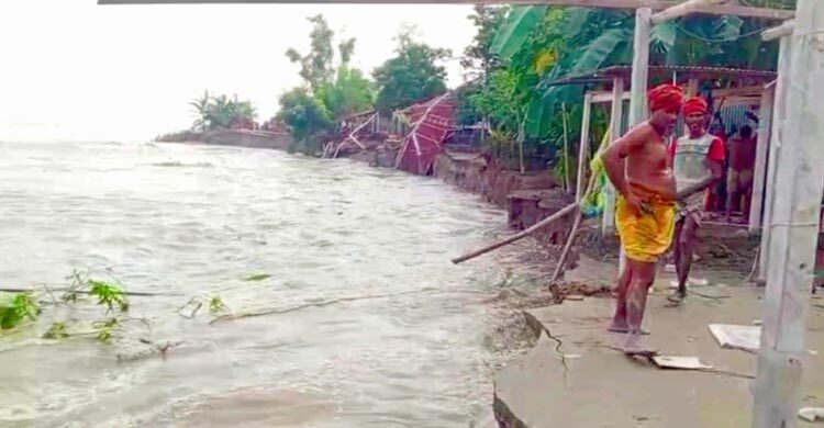 যমুনায় তিনদিনে বিলীন ৩০ বসতভিটা