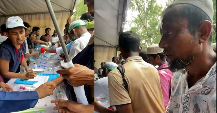 অসুস্থ হয়ে মেডিকেল বুথে জামায়াতের নেতাকর্মীদের ভিড়