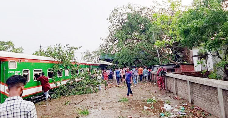 ঝড়ে গাছ উপড়ে সিলেটের সঙ্গে রেল যোগাযোগ বিচ্ছিন্ন