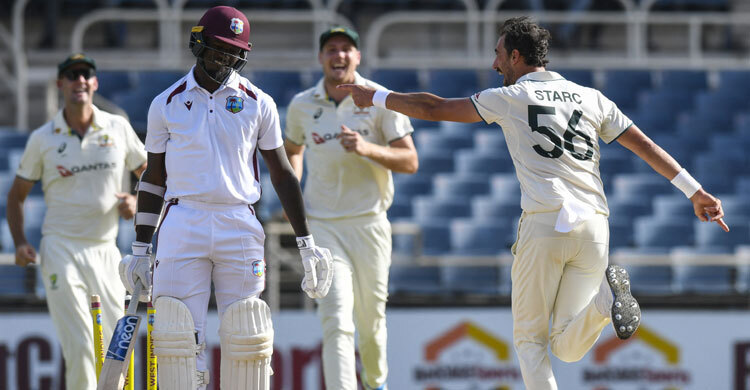 Starc’s spell sinks Windies for 2nd-lowest Test total of 27