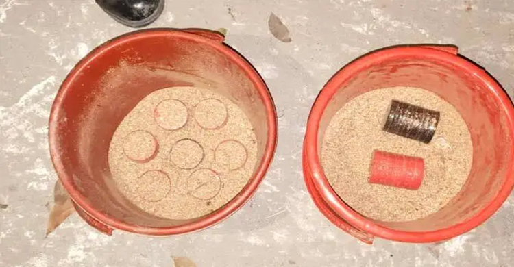 শরীয়তপুরে জঙ্গলে মিললো বালতি ভর্তি ১৭ হাতবোমা