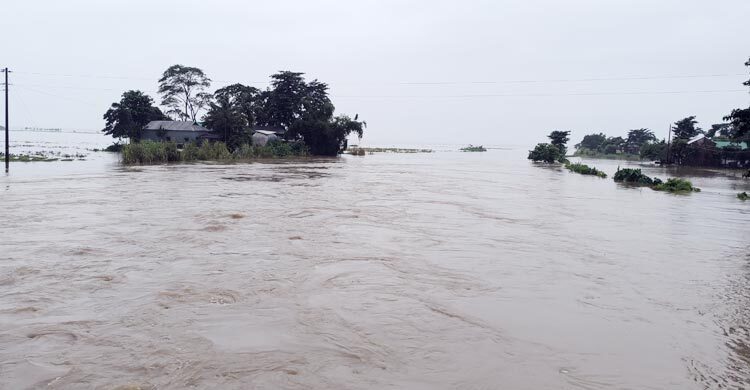 সুনামগঞ্জে হাওর থেকে শহর পর্যন্ত বন্যা আতঙ্ক