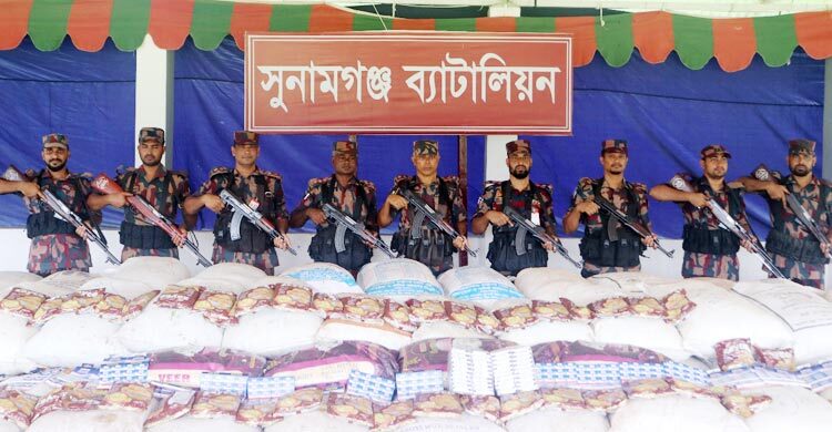 সুনামগঞ্জে কোটি টাকা মূল্যের ভারতীয় পণ্য জব্দ