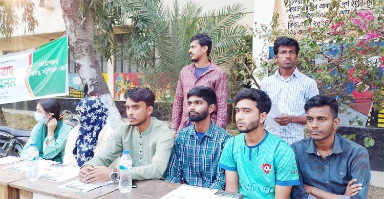 শাকসুতে স্বতন্ত্র নির্বাচন করা ছাত্রদল নেতার ইশতেহার ঘোষণা