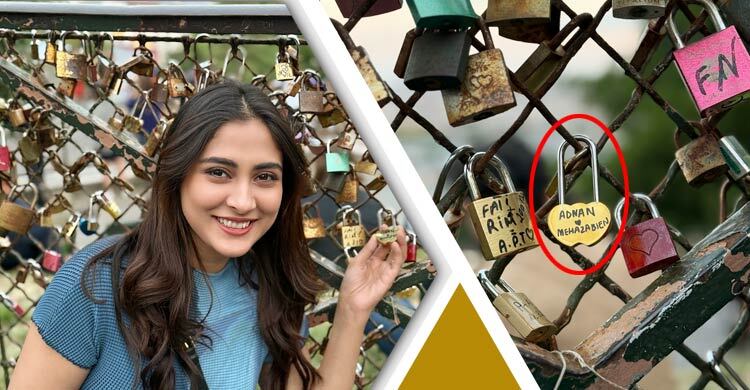 প্যারিসে স্বামীর নামে ‘প্রেম তালা’ মেরেছেন মেহজাবীন