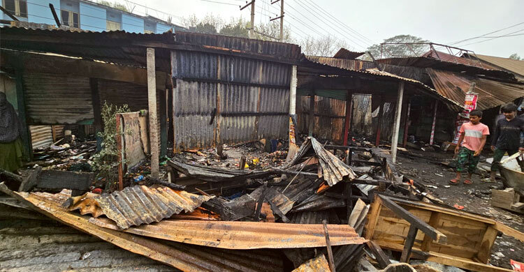 টাঙ্গাইলে আগুনে পুড়লো ১২ দোকান