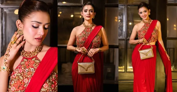 লাল শাড়ি নয়, তিশার ব্লাউজের জাদুতে মুগ্ধ সবাই