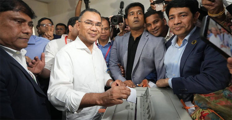 Tarique confident of BNP's victory after casting vote