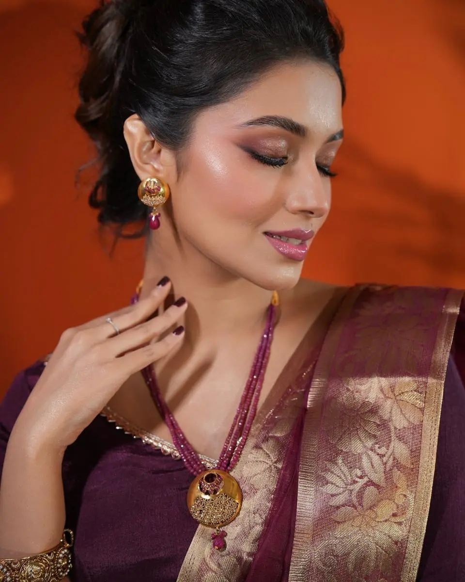 মেরুনের আভিজাত্যে মোহময় তাসনিয়া ফারিণ