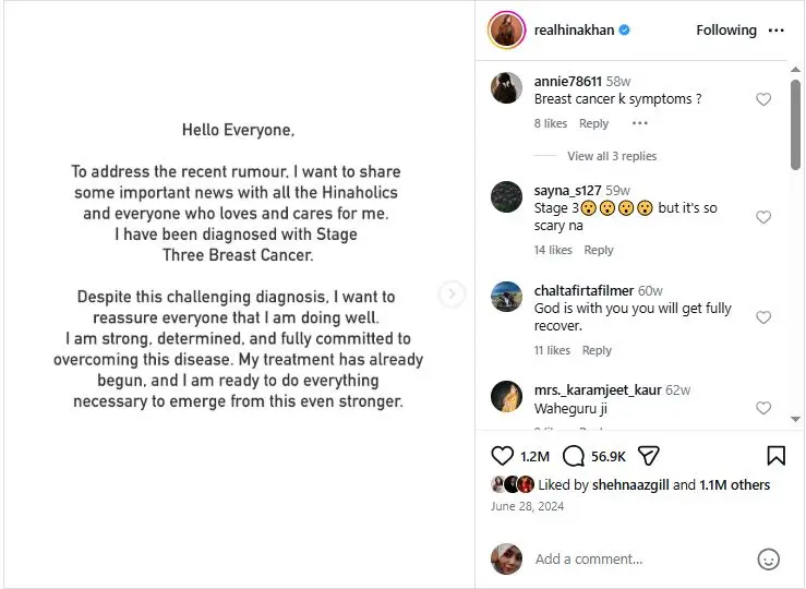Put On Weight, Lost Hair Hina Khan Credits Spirituality For Helping Her Cope With Chemotherapy EffectsHina Khan revealed that during her fight against cancer, she gained weight, saw her body change, watched her hair fall out, including her eyelashes. Yet, amid those difficult days, spirituality helped her stay grounded
