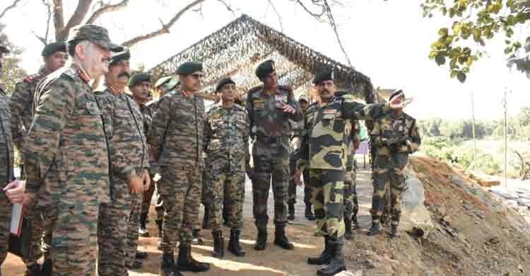 উত্তেজনার মধ্যেই বাংলাদেশ সীমান্ত পরিদর্শনে ভারতীয় সেনা কর্মকর্তারা