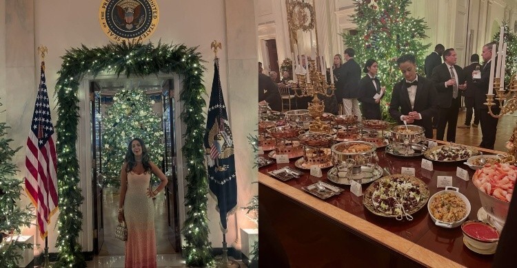 হোয়াইট হাউসের ক্রিসমাস ডিনারে মল্লিকা শেরওয়াত