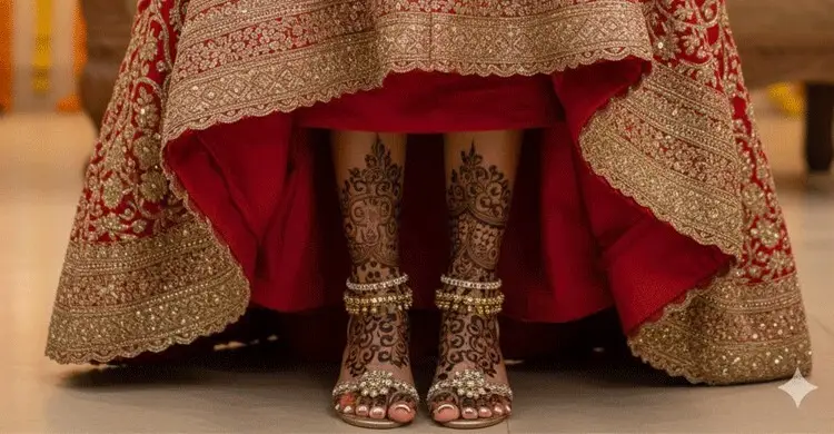 বিয়েতে কনের পায়ের সাজে আভিজাত্য