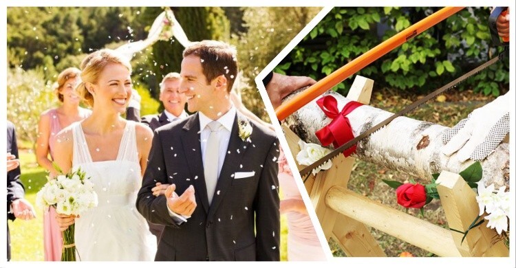 বিয়ে এত সহজ নয়, কাঠ কেটে বর-কনেকে দিতে হয় পরীক্ষা