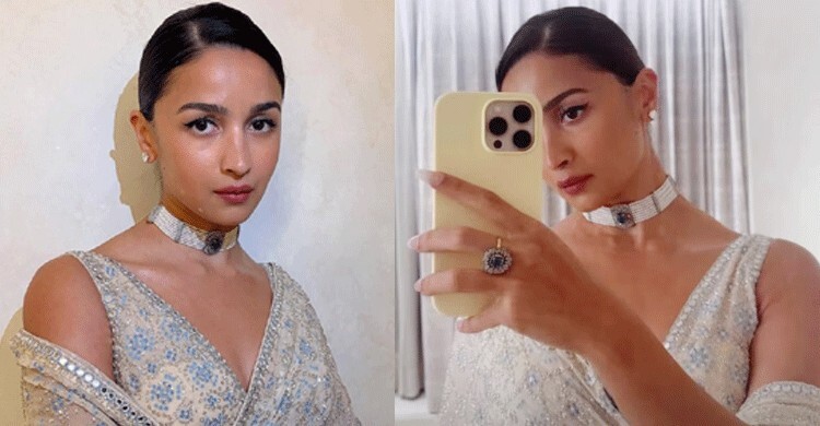 আইভরি শাড়িতে নজর কাড়লেন আলিয়া ভাট