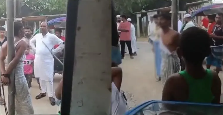 চোর সন্দেহে যুবককে খুঁটিতে বেঁধে পেটালেন বিএনপি নেতা