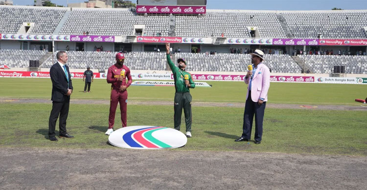 ওয়েস্ট ইন্ডিজের বিপক্ষে টস জিতে ব্যাটিংয়ে বাংলাদেশ