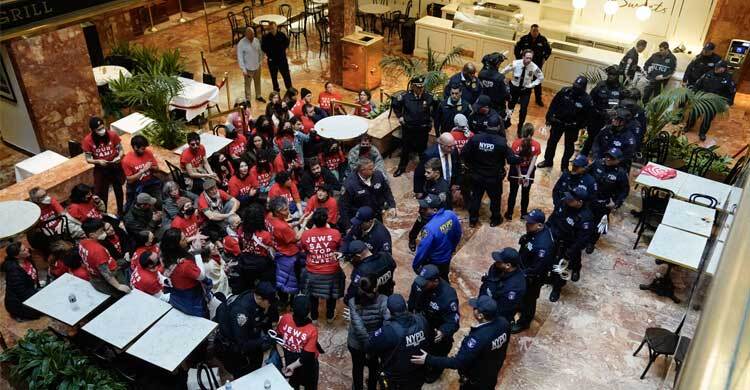 ট্রাম্প টাওয়ারে প্রতিবাদ সমাবেশ, গ্রেফতার ৯৮