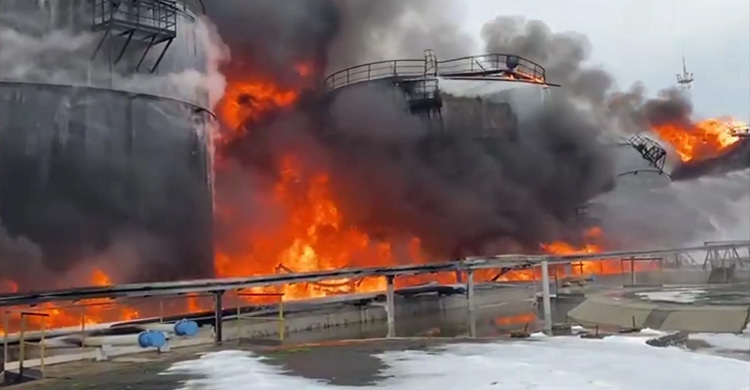 Ukraine drone attack sparks fire at Sochi oil depot