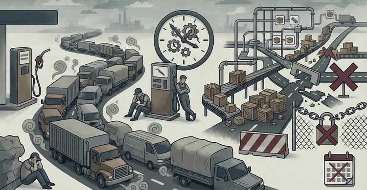 জ্বালানি সংকটের চাপ পণ্য সরবরাহে