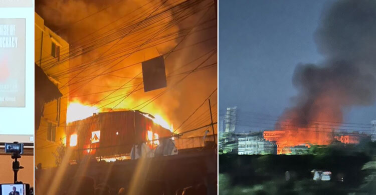 কুড়িলে রিকশার গ্যারেজে আগুন, নিয়ন্ত্রণে ৪ ইউনিট