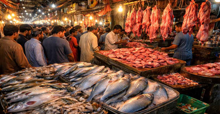 রোজার প্রথম শুক্রবারে চড়া মাছ-মাংসের বাজার