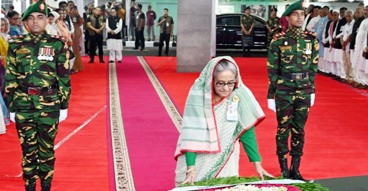 PM pays homage to Bangabandhu on AL's 74th founding anniversary