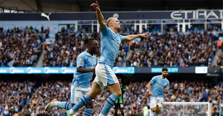 Haaland on target as Man City beat Brighton