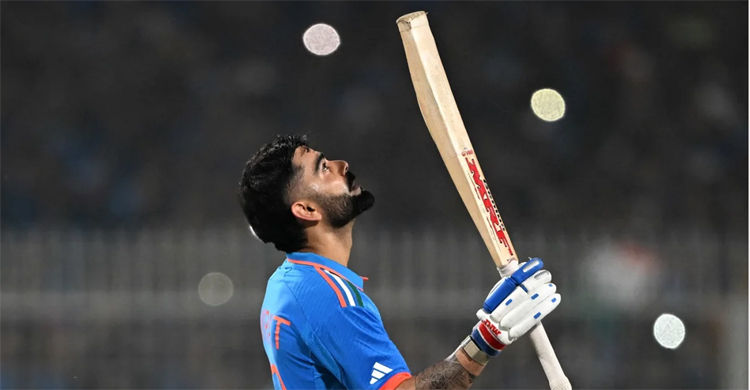 Kohli's record-equalling ton gives India strong total